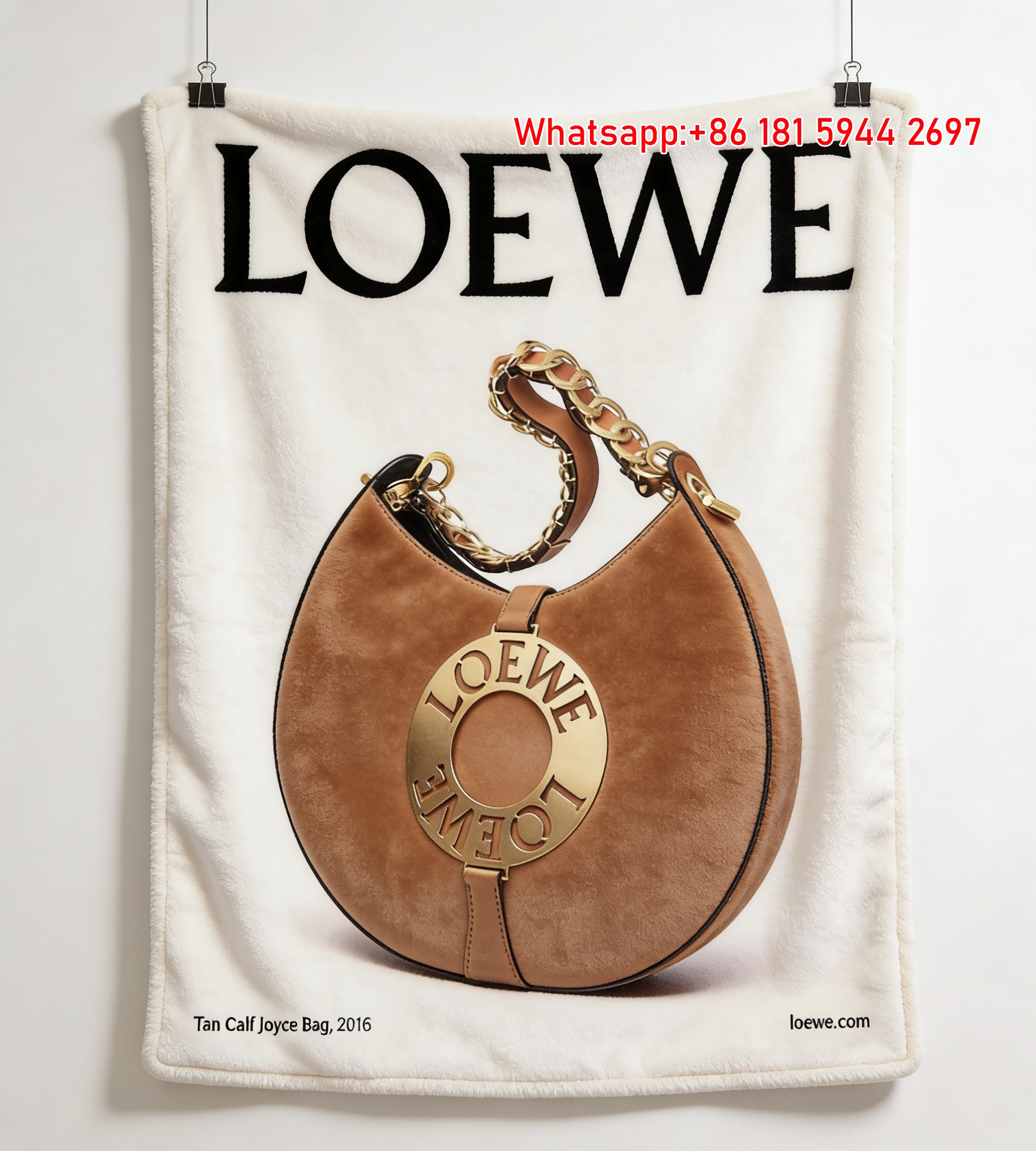 LOEWE Designer Bag Print Flannel Throw Blanket L194